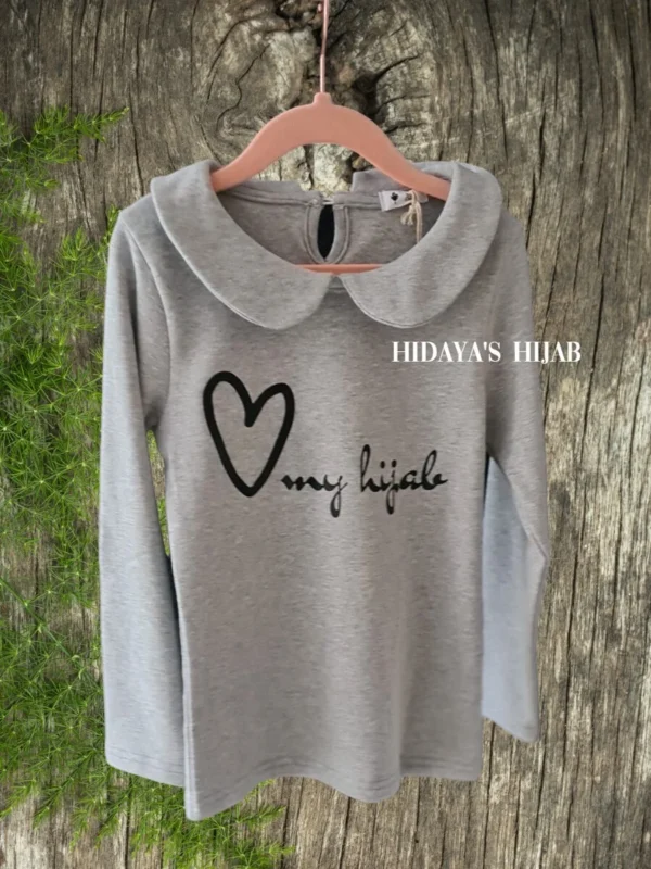 tshirt2-1 Love My Hijab - Trui Grijs